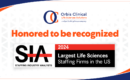 Orbis Clinical Recognized as One of the Largest Life Sciences Staffing Firms in the US